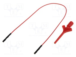 Clip-on probe; pincers type; 2A; 60VDC; red; Grip capac: max.2mm
