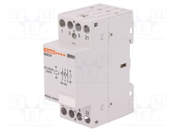 Contactor: 4-pole installation; NC + NO x3; 220÷230VAC; 32A; DIN