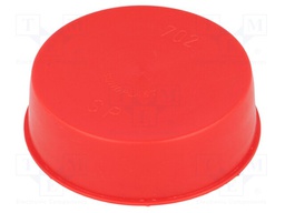 Plugs; Body: red; Out.diam: 90.6mm; H: 22mm; Mat: LDPE; Shape: round
