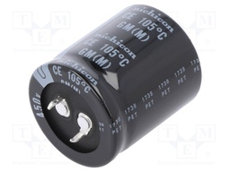 Capacitor: electrolytic; SNAP-IN; 390uF; 450VDC; Ø30x35mm; ±20%