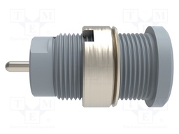Socket; 4mm banana; 24A; grey; nickel plated; screw,on panel; 34mm