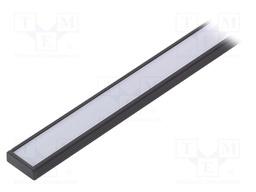 Profiles for LED modules; white; surface; black; L: 1m; aluminium