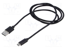 Cable; USB 2.0; USB A plug,USB B micro plug; nickel plated; 1m