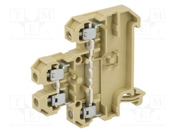 Splice terminal: rail; 4mm2; ways: 2; terminals: 4; beige; Width: 6mm