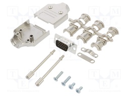 D-Sub HD; PIN: 15; male; shielded; straight; soldering; for cable