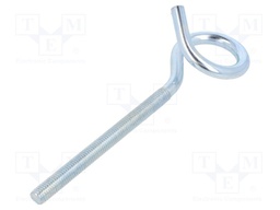 Hook; ring; steel; zinc; Thread len: 110mm; Overall len: 180mm