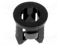 LED holder; 3mm; one-piece; black; UL94V-2; L: 5.7mm; Mat: polyamide