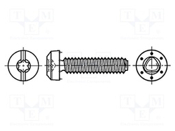 Screw; for metal; 3x10; Head: cheese head; Torx®,slotted; zinc