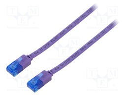 Patch cord; U/UTP; 6a; stranded; Cu; PVC; violet; Len: 1m; 32AWG