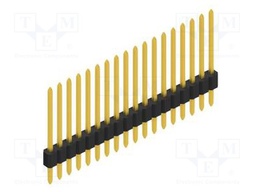 Connector: pin strips; pin header; male; PIN: 18; 1.27mm; THT; 1x18