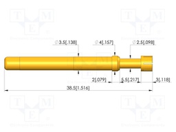 Test needle; Spring compression: 4.4mm; 5.5mm; 10A; CuBe; Ø: 4mm