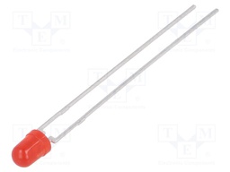 LED; 3mm; red; 2.5÷6mcd; 120°; Front: convex; Pitch: 2.54mm