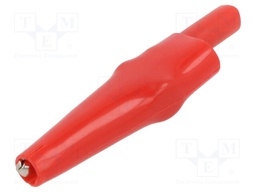 Crocodile clip; 10A; red; Grip capac: max.7.9mm; Socket size: 4mm