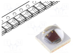 Power LED; cherry red; λd: 720-740nm; 130°; 3.44x3.45x1.9mm; SMD