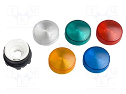 Indicator Lens, Blue, Green, Orange, Red, White, Round, 22 mm, Pilot Light Head