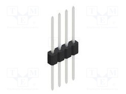 Connector: pin strips; pin header; male; PIN: 4; 1.27mm; THT; 1x4