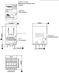 Relay: electromagnetic industrial; 4PDT; 24VDC; 10A/240VAC; PCB