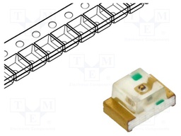 LED; SMD; 1206; green; 20÷50mcd; 3.2x1.6x1.1mm; 120°; 2.1÷2.5V; 20mA