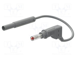 Test lead; 19A; banana plug 4mm,angular banana plug 4mm; Len: 1m