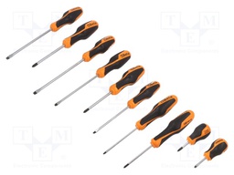 Kit: screwdrivers; Pcs: 10; Phillips,slot; BETAGRIP