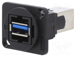 Coupler; USB A socket,USB B socket; FT; USB 3.0; plastic; 19x24mm