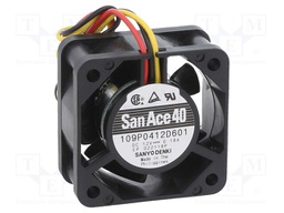 Axial Fan, 12 VDC, DC, 40 mm, 20 mm, 10.9 cu.ft/min, 0.31 m³/min