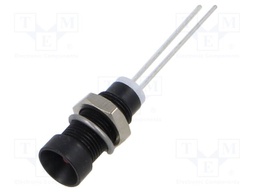 Indicator: LED; recessed; red; 2VDC; Ø6mm; 2pin; metal