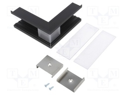 Connector 270°; black; aluminium; anodized