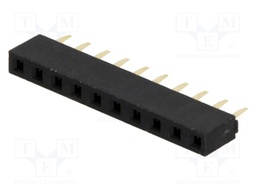 Socket; pin strips; female; PIN: 10; straight; 2.54mm; THT; 1x10