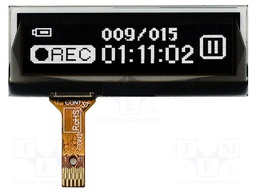 Display: OLED; graphical; 1.3"; 128x40; Dim: 36.74x14mm; white