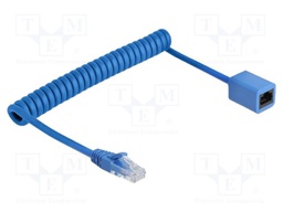 Extender Ethernet; U/UTP; Cat: 6; RJ45 socket,RJ45 plug; TPU; blue
