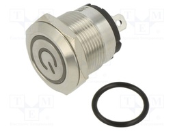 Switch: vandal resistant; Pos: 2; SPST-NO; 20A/220VAC; IP40; red