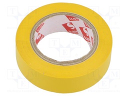 Tape: electrical insulating; W: 15mm; L: 10m; Thk: 0.13mm; yellow