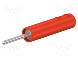 Socket; 4mm banana; 20A; red; nickel plated; crimped,screw type