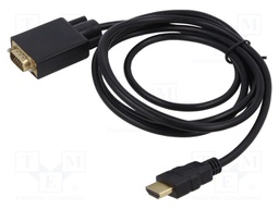 Cable; HDMI 1.4; D-Sub 15pin HD plug,HDMI plug; 1.8m; black