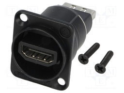 Coupler; HDMI socket,both sides; Case: XLR standard; 19x24mm