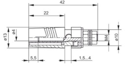 Connector: 4mm banana; socket; 32A; 1kV; yellow; gold-plated; 42mm