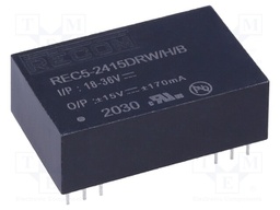 Converter: DC/DC; 5W; Uin: 18÷36V; Uout: 15VDC; Uout2: -15VDC; DIP24