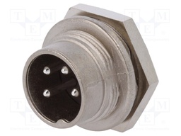 Connector: M16; male; for panel mounting; IP40; socket; soldering