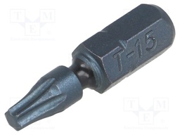 Screwdriver bit; Torx®; TX15; Overall len: 25mm; Torsion
