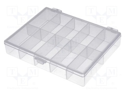 Container: compartment box; 120x90x22mm; transparent