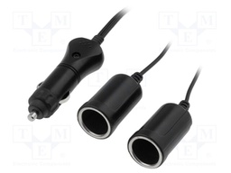 Cigarette lighter socket extension cord; 5A; Sup.volt: 7÷12VDC