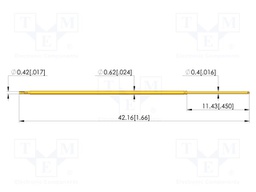 Test needle; Spring compression: 8mm; 10mm; 2A; steel; gold-plated