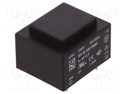Transformer: encapsulated; 1.8VA; 230VAC; 6V; 300mA; Mounting: PCB