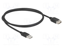 Cable; USB 2.0; gold-plated; 1m; black; 24AWG,28AWG; 480Mbps