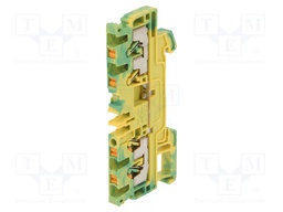 Splice terminal: rail; 2.5mm2; ways: 1; terminals: 4; yellow-green
