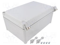 Enclosure: multipurpose; X: 188mm; Y: 278mm; Z: 130mm; with hinges