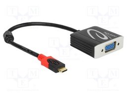 Adapter; USB C plug,VGA female; 0.2m; black; black,red