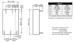 Converter: DC/DC; 20W; Uin: 36÷75V; Uout: 15VDC; Uout2: -15VDC; 24g