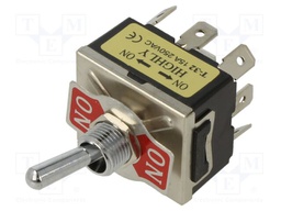 Switch: toggle; Pos: 2; 3PDT; ON-ON; 15A/250VAC; Leads: connectors